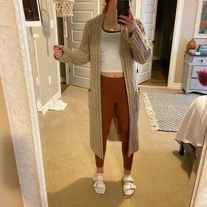 Long Cable Knit Cardigan